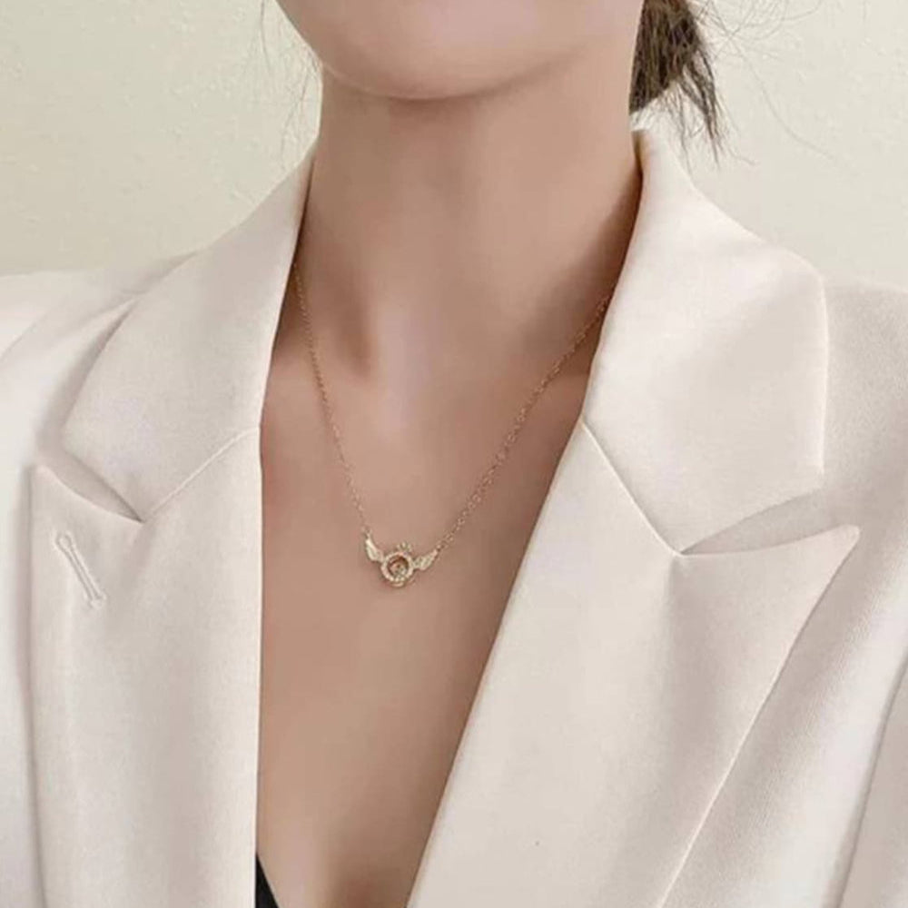 Rose Gold Angel Wings Pendant Chain