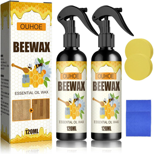 Natural Beeswax Wood Polish Spray (Pack of 2)