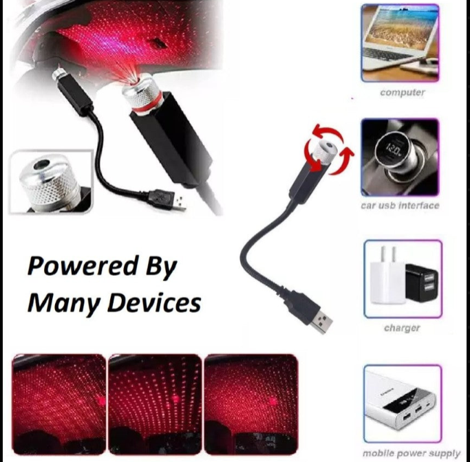 Star Lamp USB Car Ceiling Light