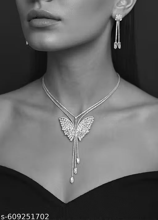 Butterfly Design Necklace Set with Earrings